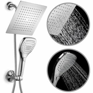 shower head handheld rainfall rain dreamspa dual combo heads combination ultra push luxury hand chrome water flow button wands plastic